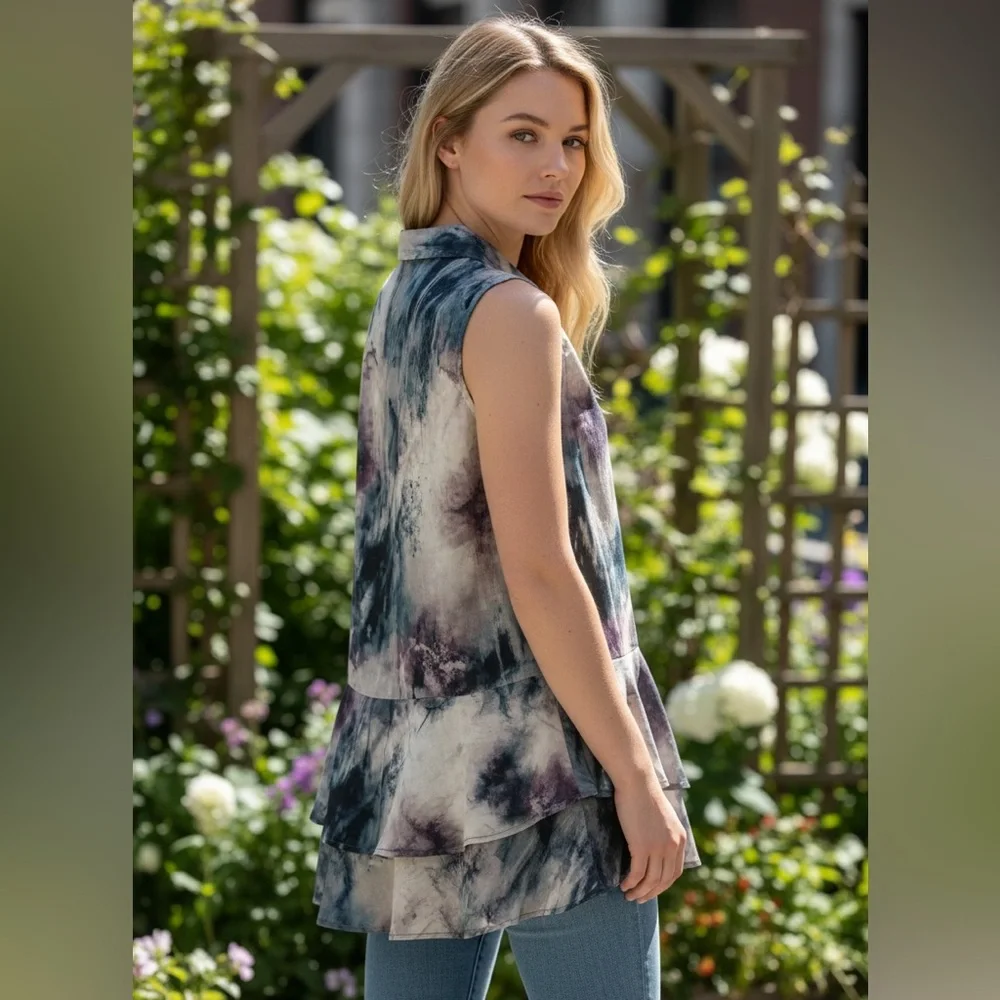 Simply Vera Vera Wang - EC - Multicolor Patterned Blouse - Picture 3 of 3